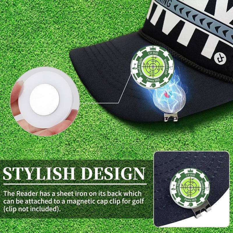 DESELL Golf Green Reader, 2 Pack Golf Ball Marker Hat Clip with High Precision Horizontal Bubble, Putting Training Aid Golf Accessories Tool Gift for Men Women - Image 3